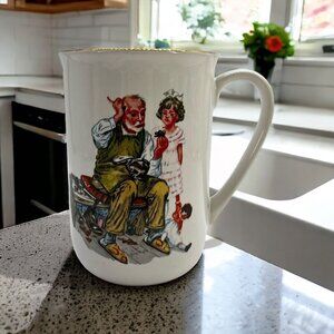 1986 The Cobbler, Norman Rockwell Coofee Mug Museum Collections Inc.